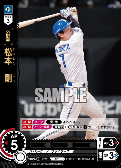 松本　剛(北海道日本ハムファイターズ) 【TBP01-F08SR】